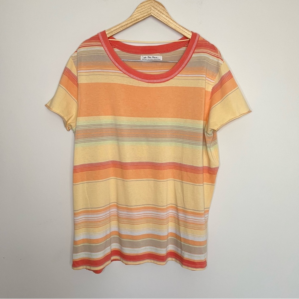 Striped Short-Sleeve Tee in Yellow & Orange